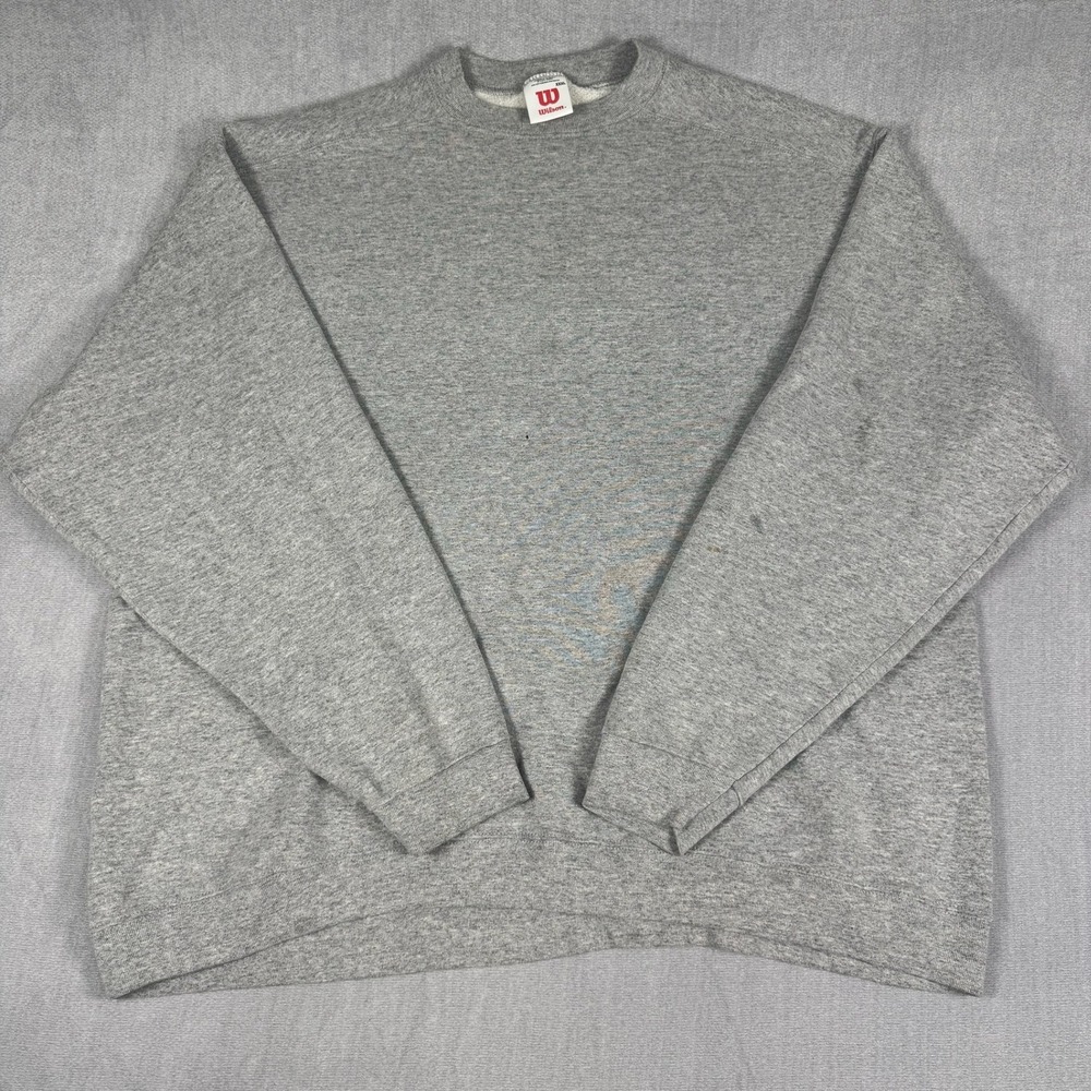 Wilson Crewneck Sweatshirt‎ Pullover Heavyweight Mens 3XL Gray Cotton Blend